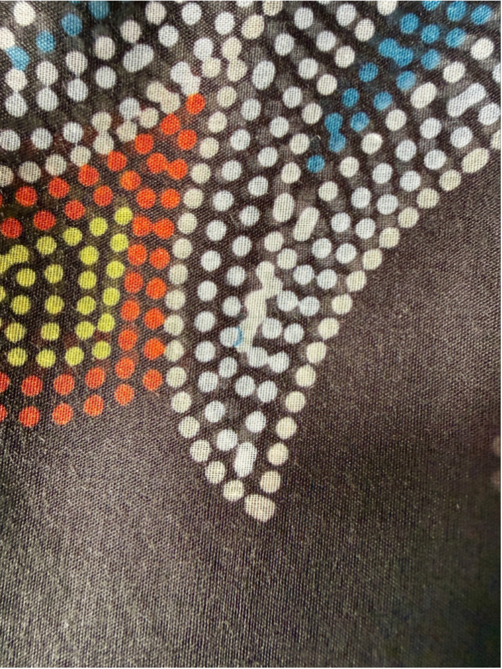 Indigenous Owned Oscardo Scarf One Size Black Multi-color Dot Pattern NWT - Picture 2 of 5